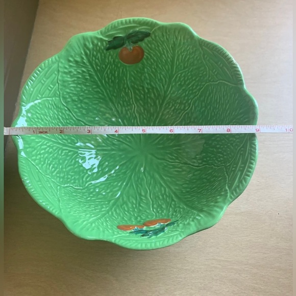 Green cabbageware leaf tomato decor 1930s Beswick Carlton England Serving bowl - Picture 4 of 16